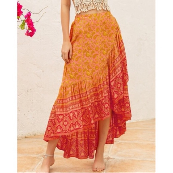 Boho black  ruffle hem maxi skirt - Picture 8 of 12